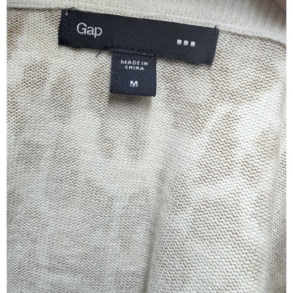Gap Women's Animal print cardigan cream & tan Cheetah/ Leopard print Size M - Picture 5 of 7